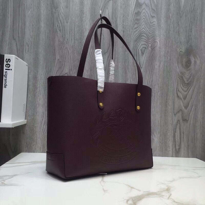 BB Small Embossed Crest Tote Purple For Women, Bags 13.8in/35cm