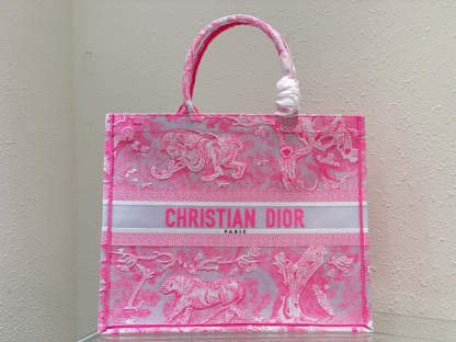 DI Large Book Tote Pink, For Women, Women’s Handbags 16.5in/42cm CD M1265ZRVJ_M956