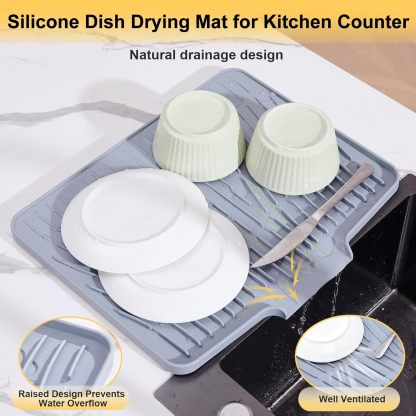 Silicone Dish Drying Mat for Kitchen Counter