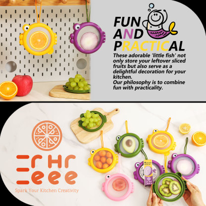 Fish-Shaped Design/Food Storage Containers for Avocado & Onion