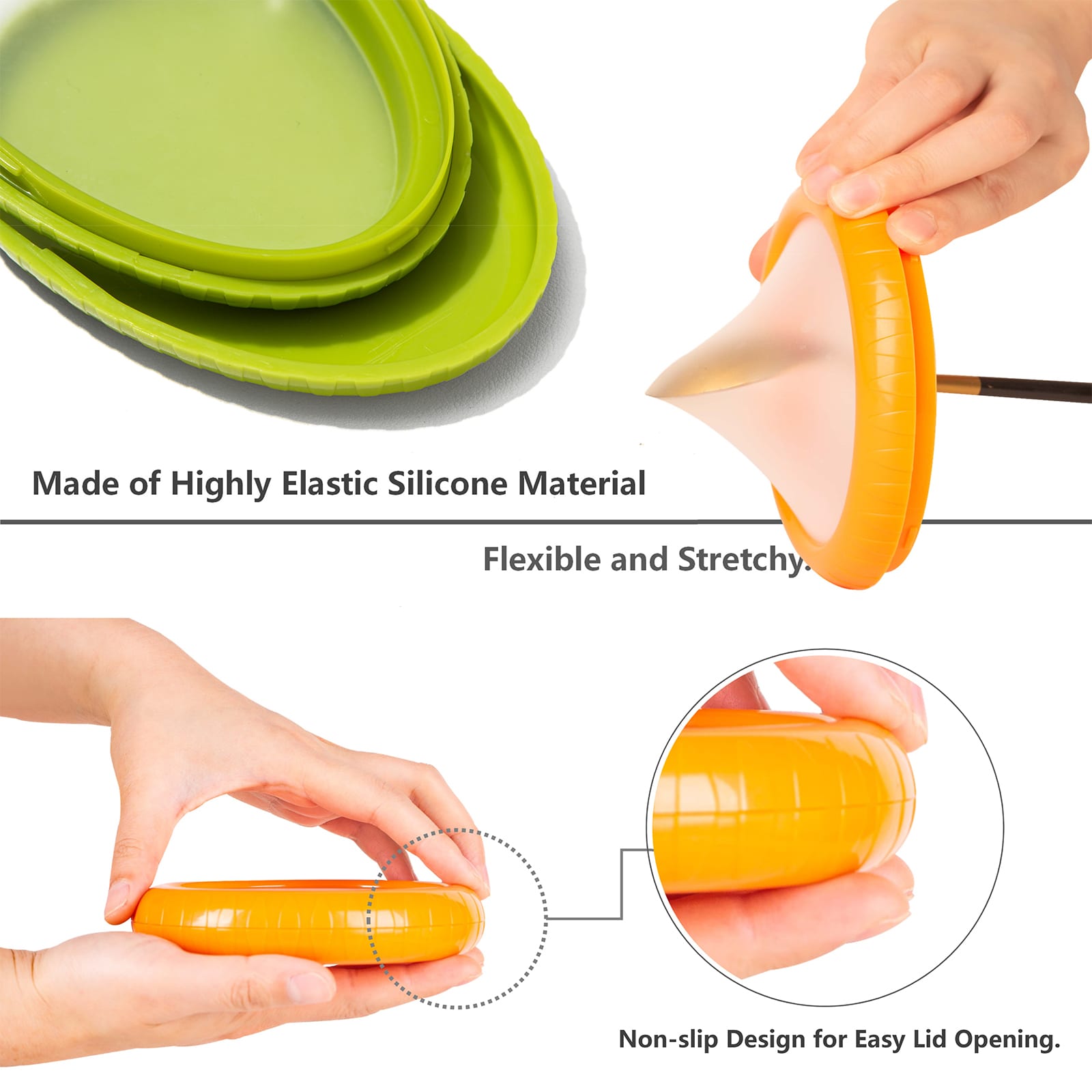 erehere 4-piece silicone produce keeper set in fridge reducing food waste