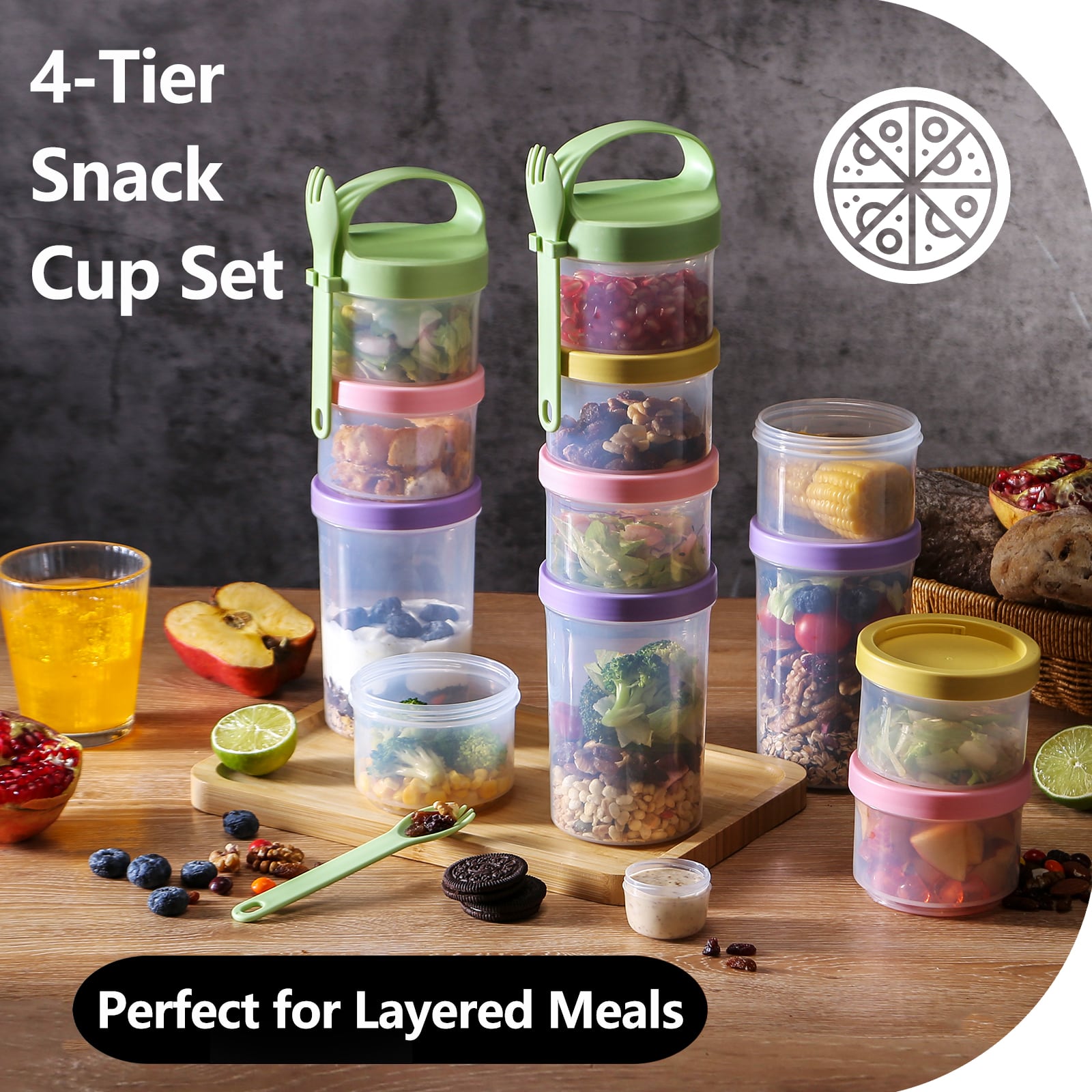 Formula Container To Go – 4 Stackable Twist-Lock Snack Jars