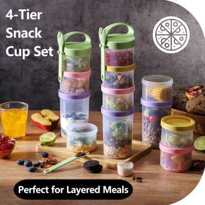 Formula Container To Go – 4 Stackable Twist-Lock Snack Jars