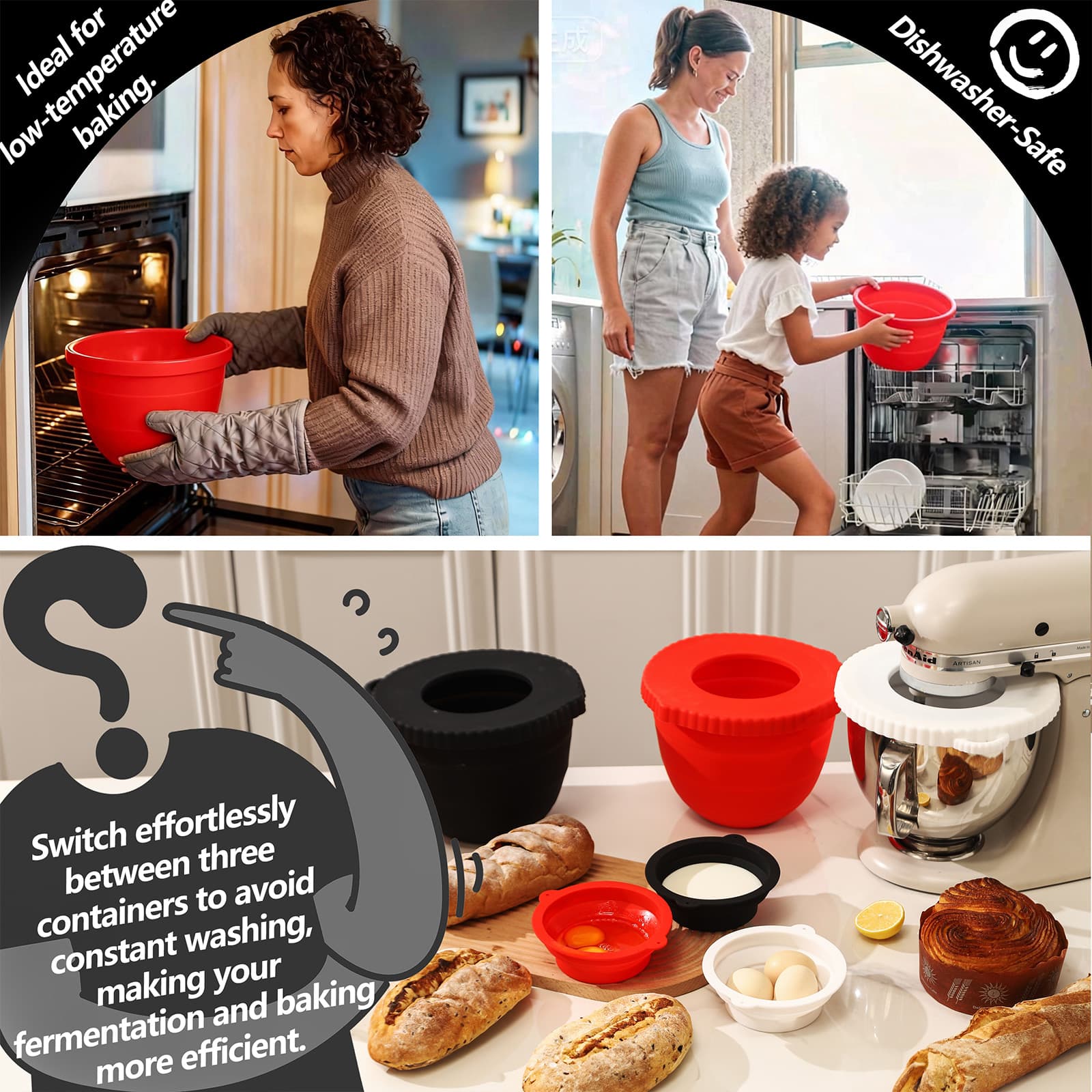 kitchenaid bowl liner set includes 2 pieces size and material detail