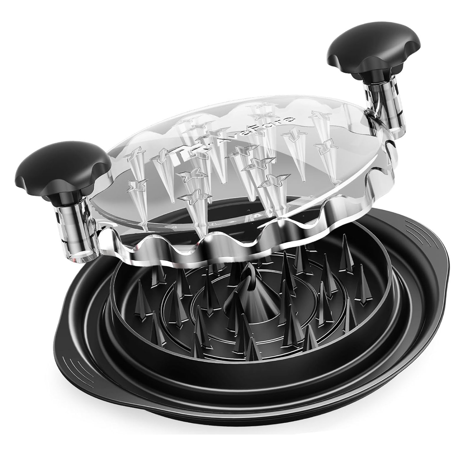 large chicken shredder twist tool with anti-slip base and lid