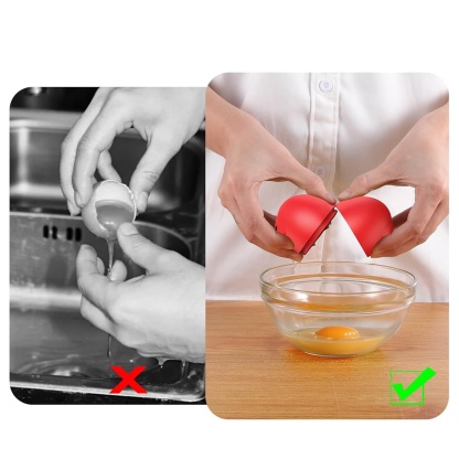 egg opener tool cracking egg cleanly over bowl