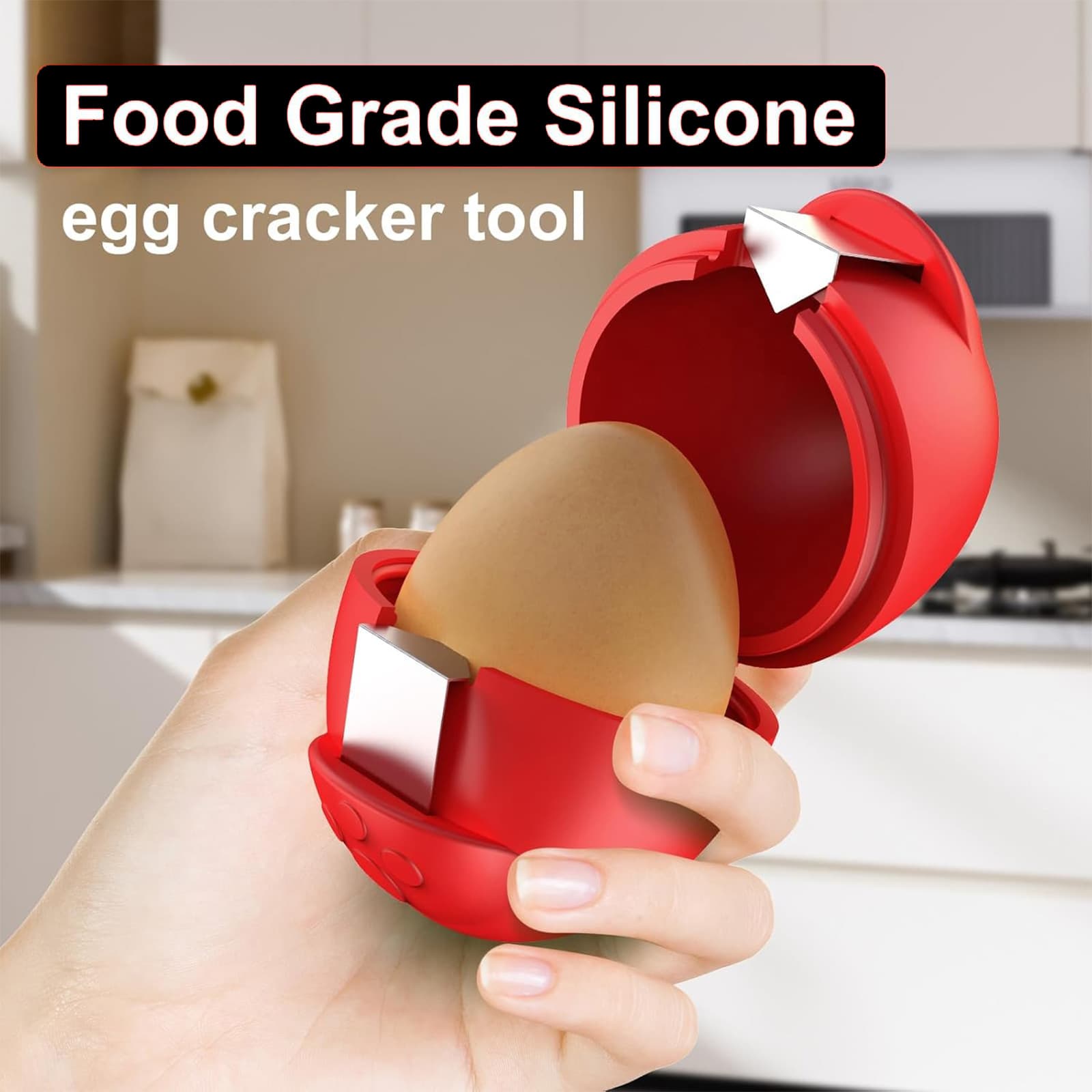 egg shell opener works on raw and soft-boiled eggs