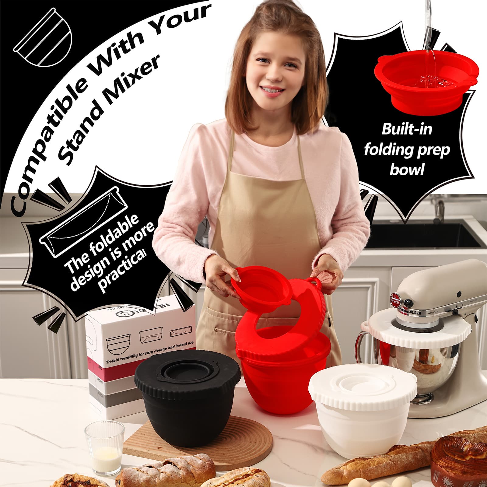 kitchenaid bowl liner preventing batter splatter