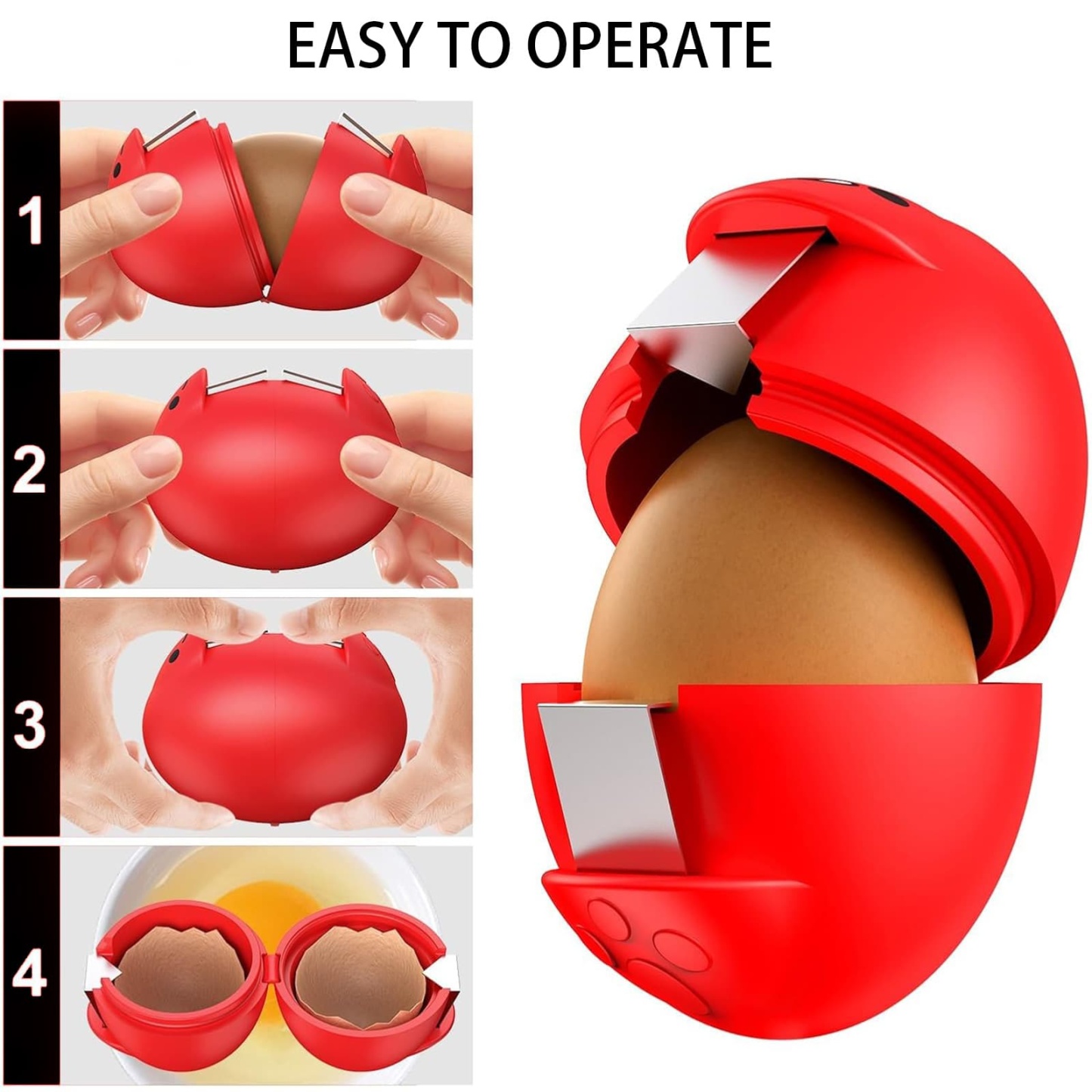 3-pack egg shell opener compact design for baking