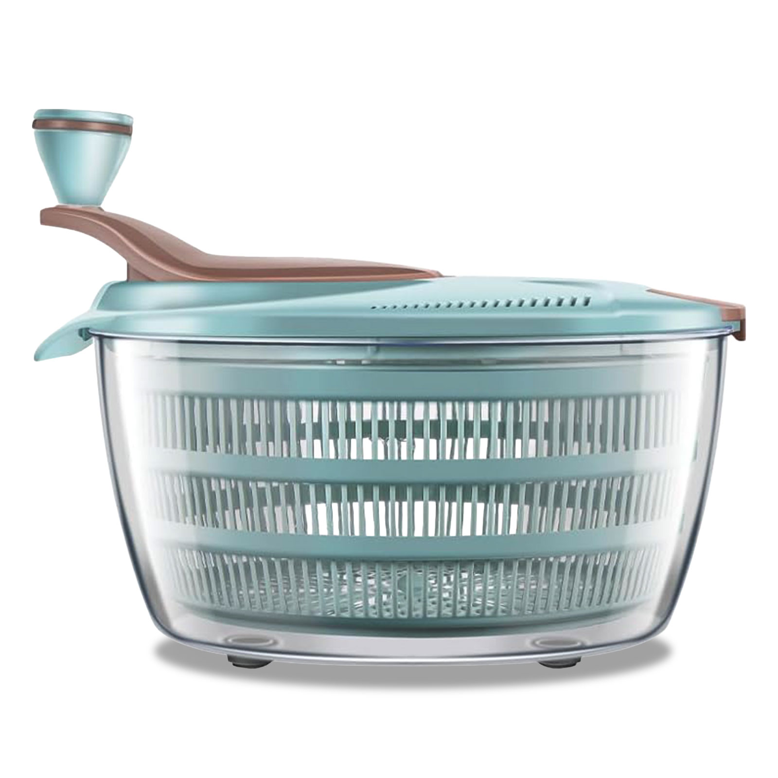 salad spinner 4.24 quart with double drain holes and easy-lock lid
