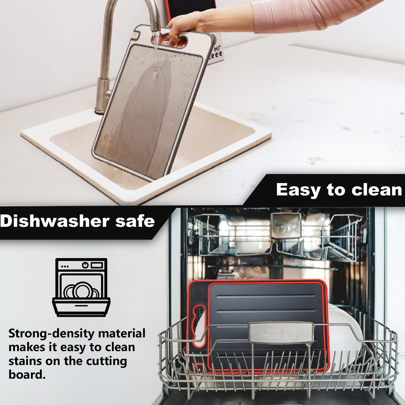 stainless steel mesh cutting board in kitchen use