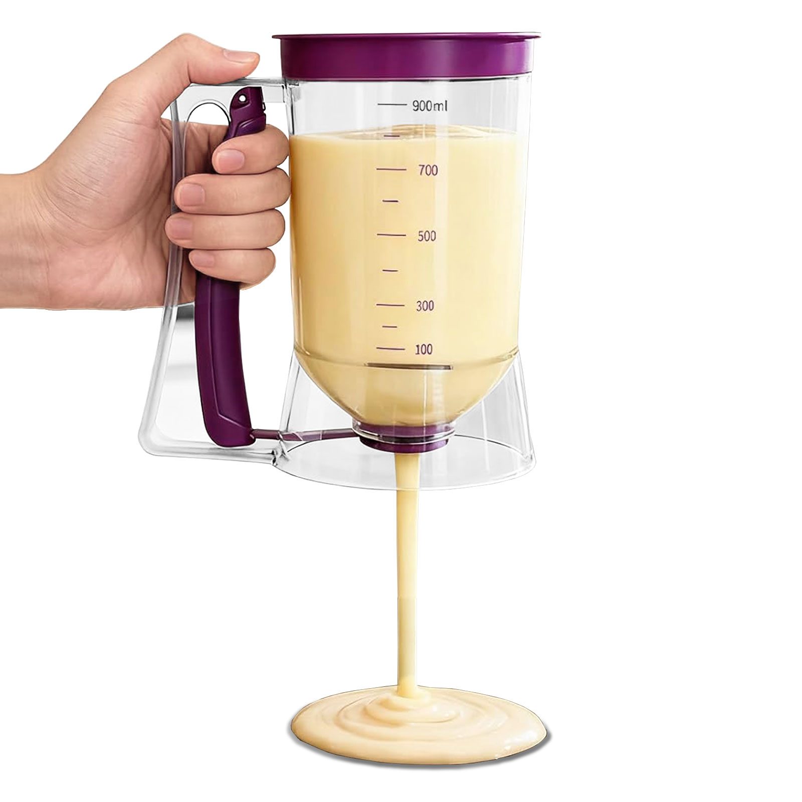 pancake batter dispenser 4-cup no-drip with handle