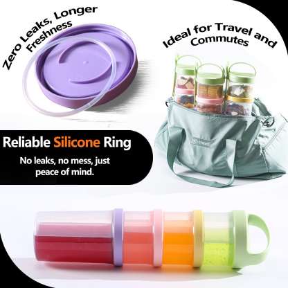 Formula Container To Go – 4 Stackable Twist-Lock Snack Jars