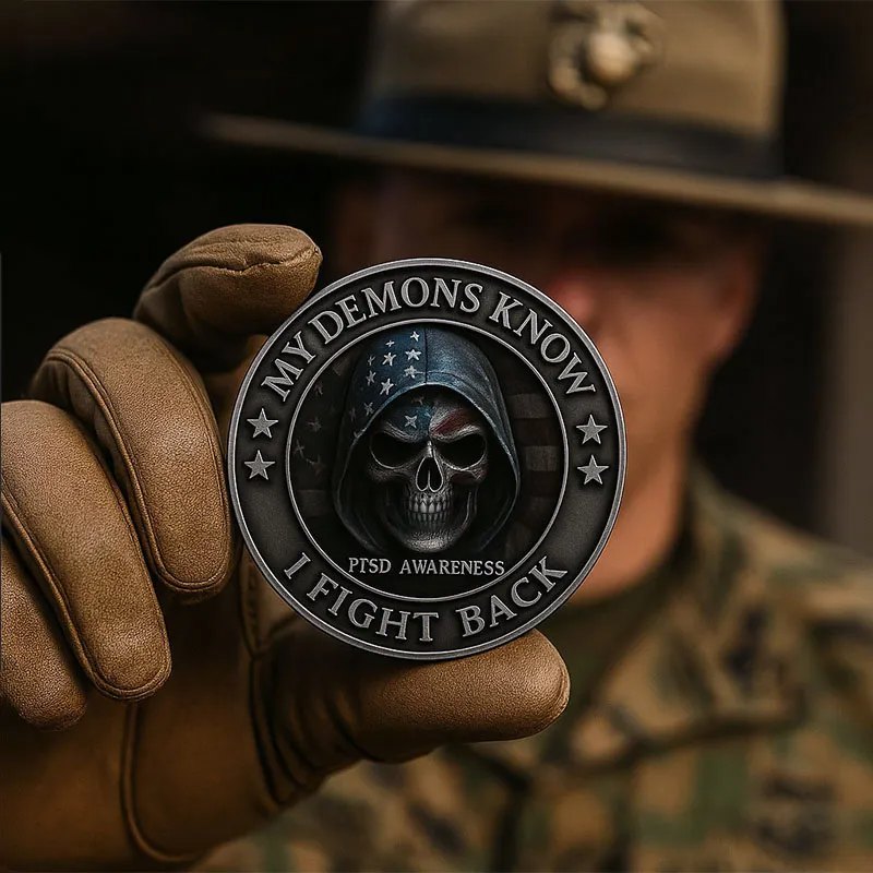 PTSD Awareness Veterans Challenge Coin