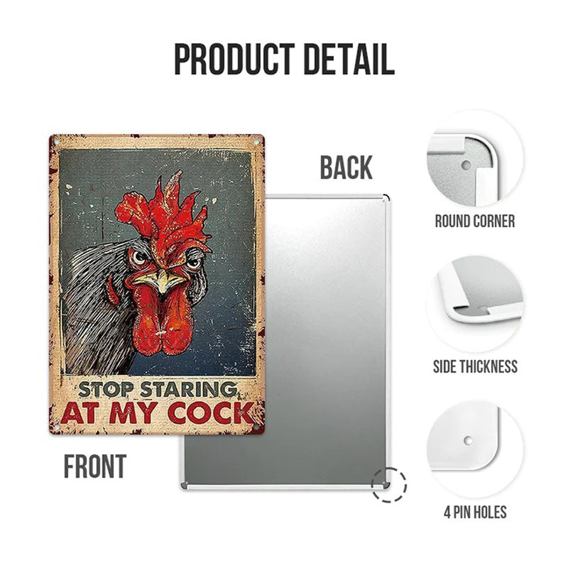 Chicken Stop Staring At My Cocker Vintage Home Decor, Room Decor Metal Sign-Jolura