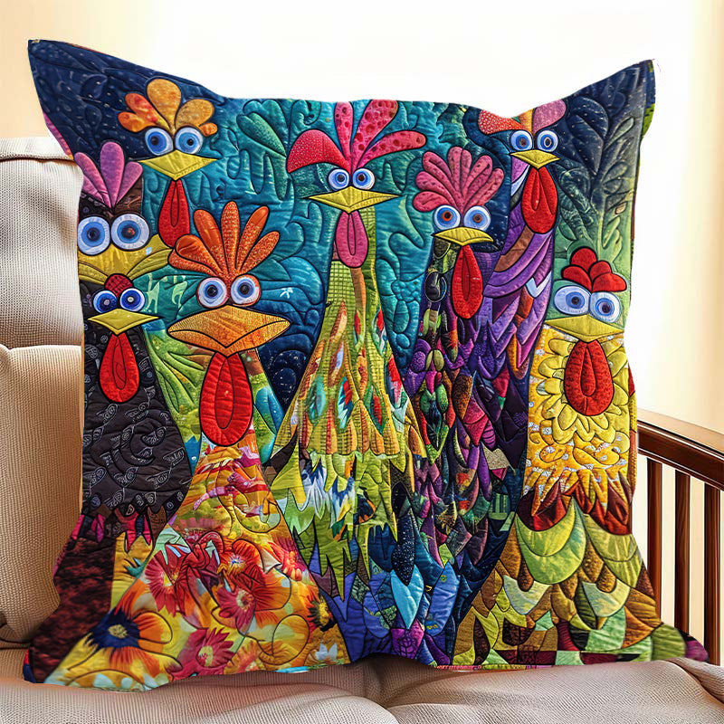 Whimsical Chickens D234 Pillow Case-Jolura
