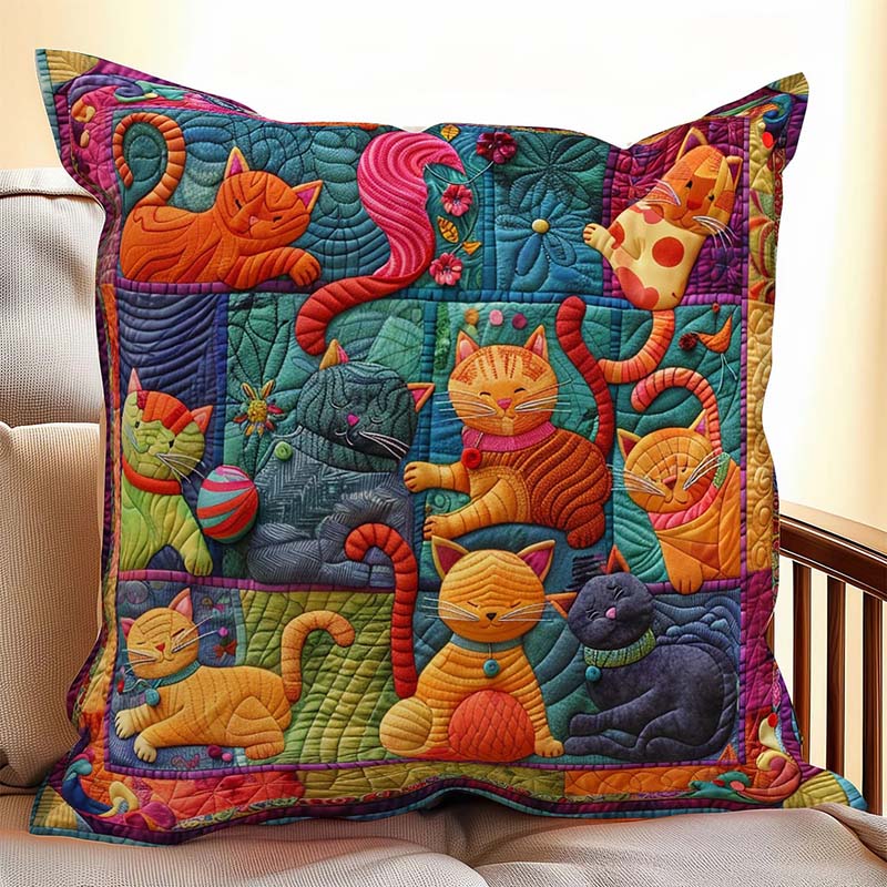 Cute Cats And Colorful Yarns D237 Pillow Case-Jolura