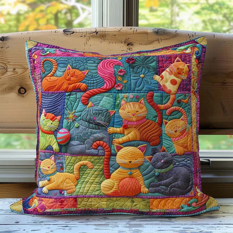 Cute Cats And Colorful Yarns D237 Pillow Case-Jolura