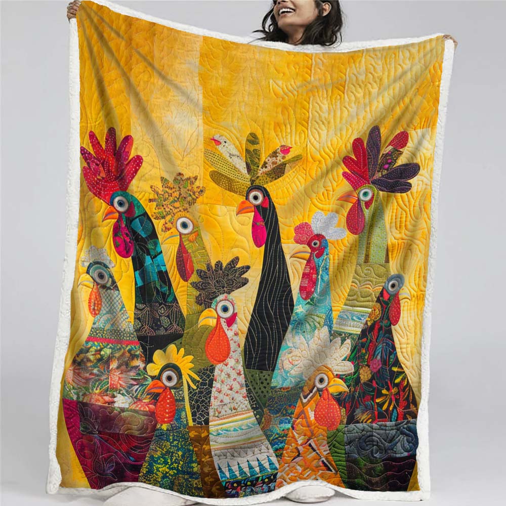 Sunrise Roosters Blanket - H142 - Premium Blanket-Jolura