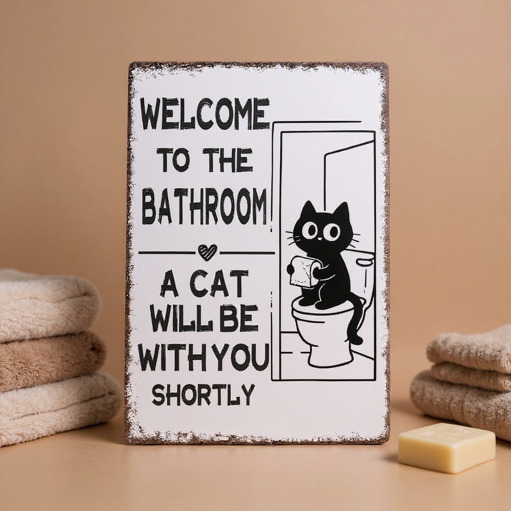 Vintage Black & White Humor Metal Sign - BW010