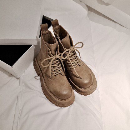 Diferel Fashionable and comfortable women's lace-up short boots