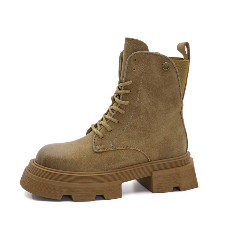 Diferel Autumn and winter women's lace-up zipper short boots