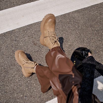 Diferel Fashionable and comfortable women's lace-up short boots