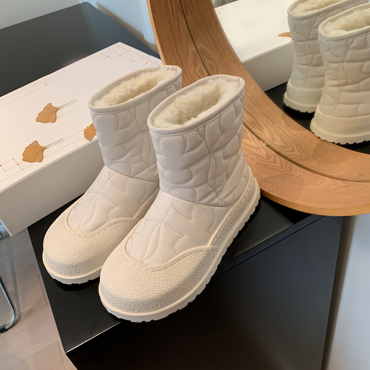 Diferel Women's simple warm solid color snow boots