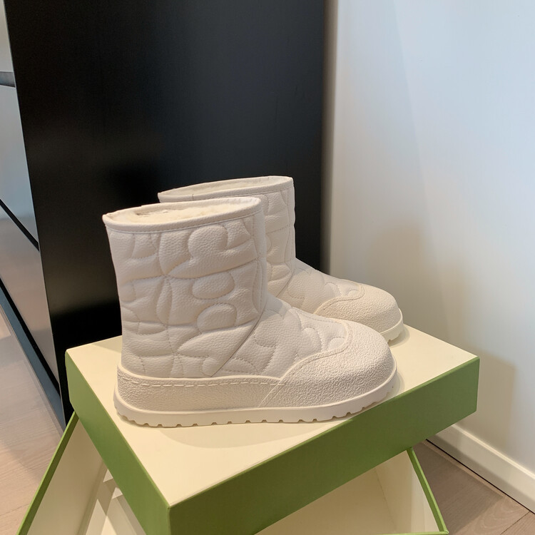 Diferel Women's simple warm solid color snow boots