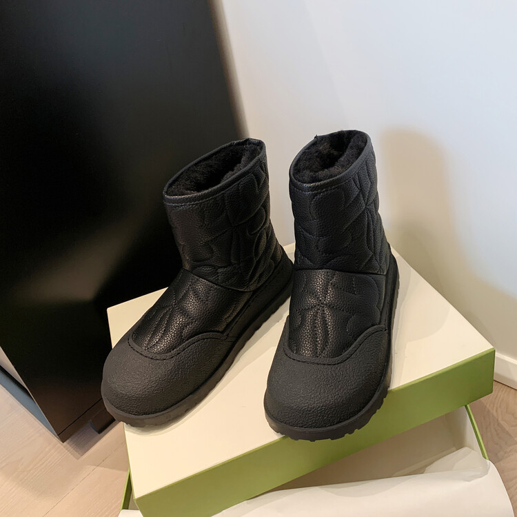 Diferel Women's simple warm solid color snow boots