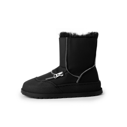 Diferel Women's comfortable thick-soled zipper snow boots