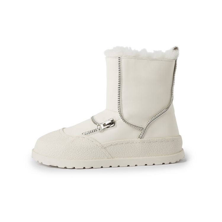 Women's comfortable thick-soled zipper snow boots