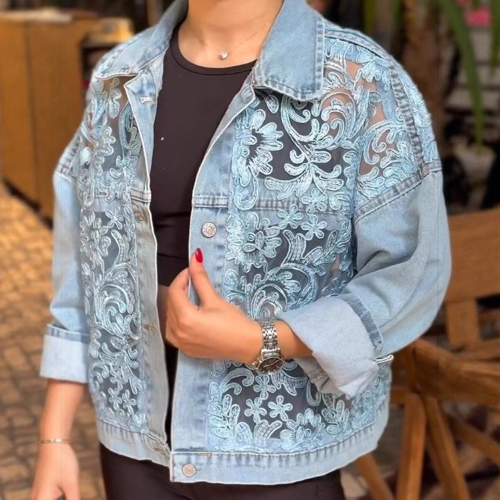 2026 New Fashion - Casual Lace-Trimmed Denim Jacket