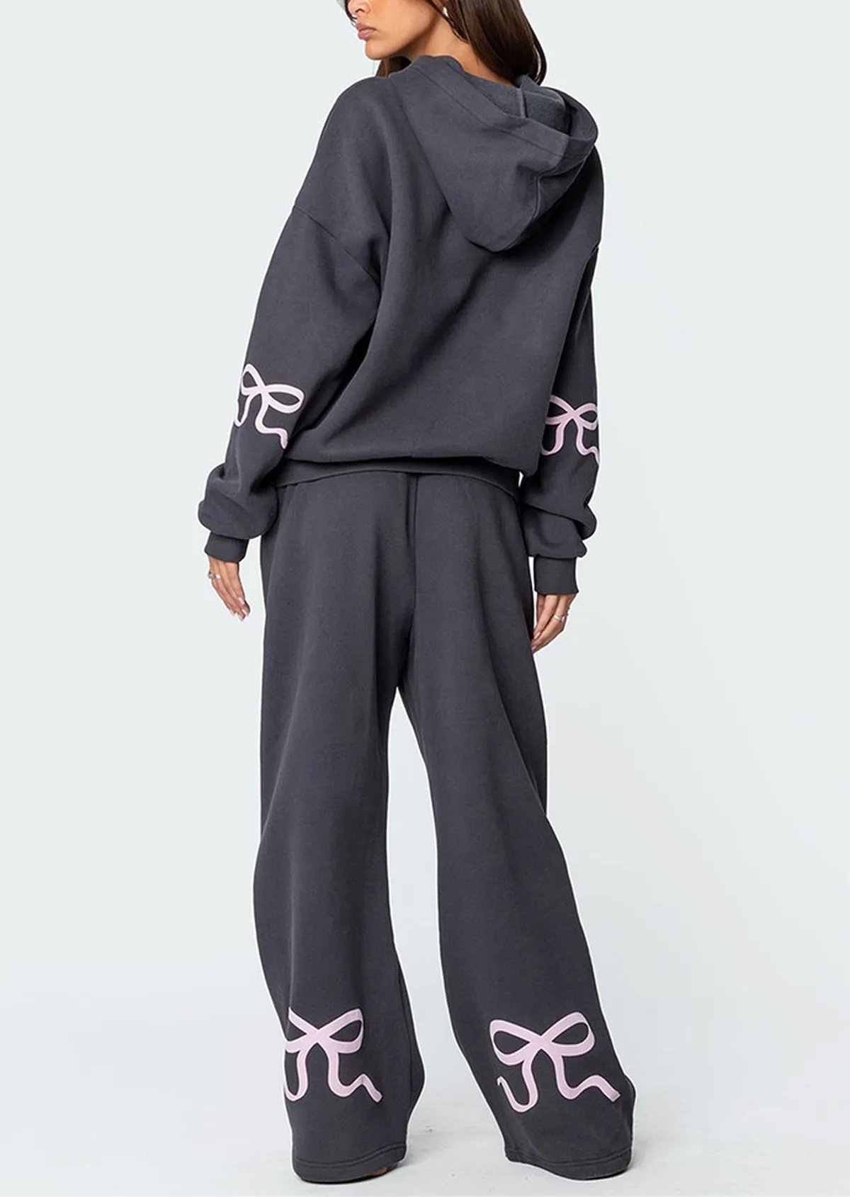 🔥🔥🔥🔥Women's Bow Detail Hoodie Sweat Set