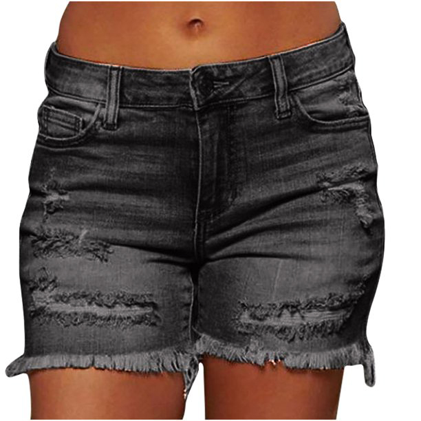  Short For Womens Shorts Denim Shorts Pokets Casual Zipper Fringe Jeans