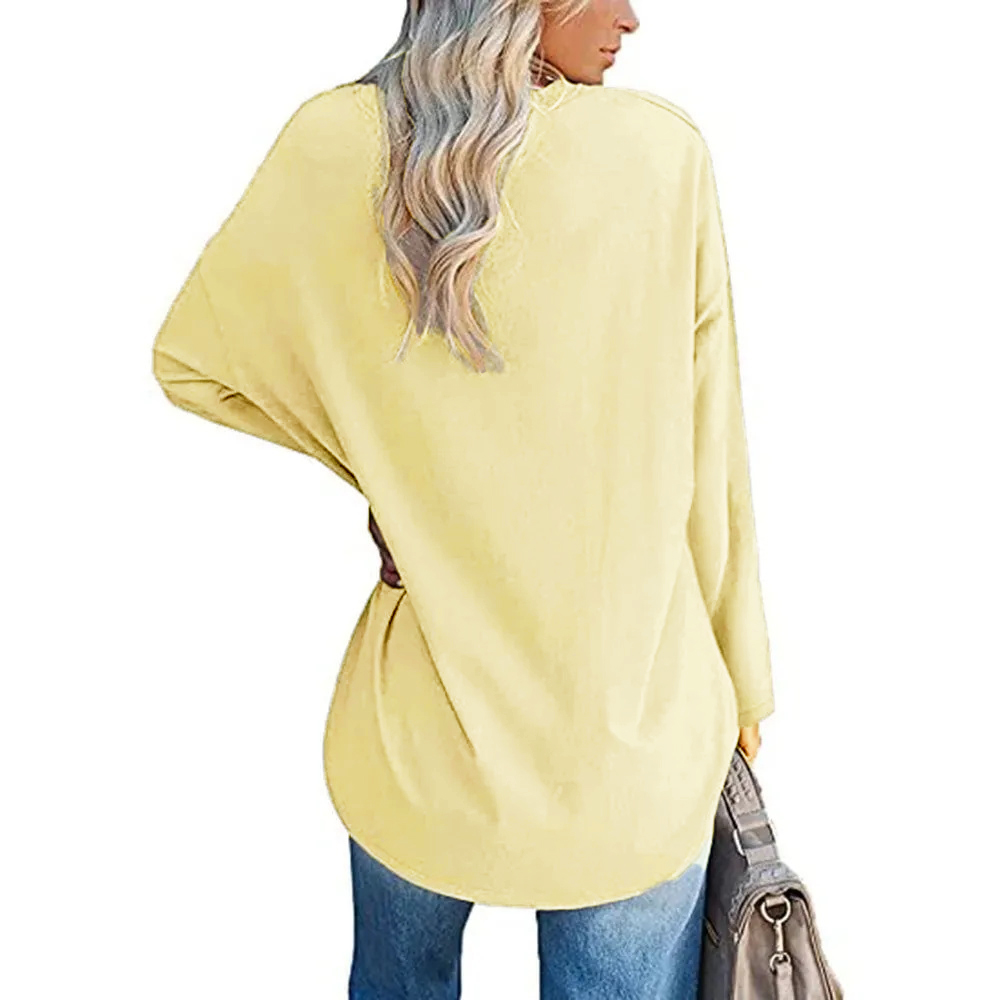 🔥🔥Womens Loose Fashion V-neck Top Short & Long Option