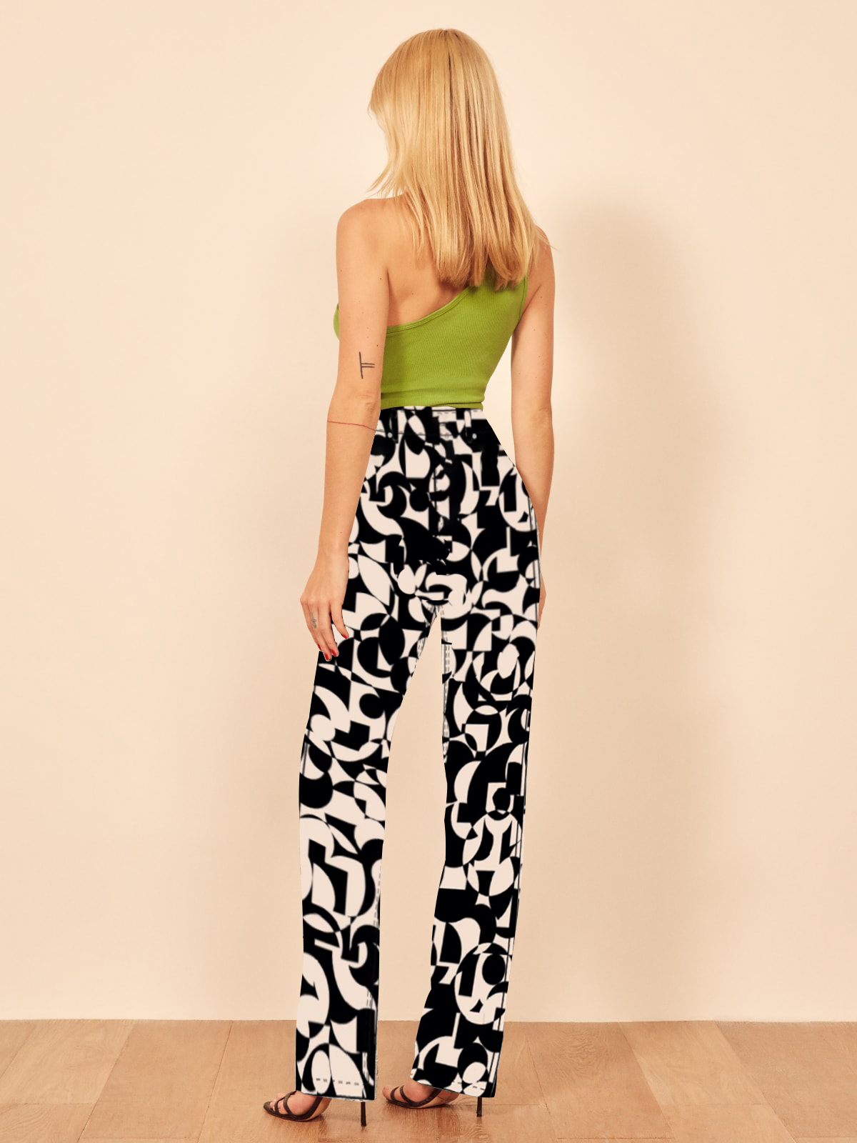 Newsprint High Rise Straight Long Jeans