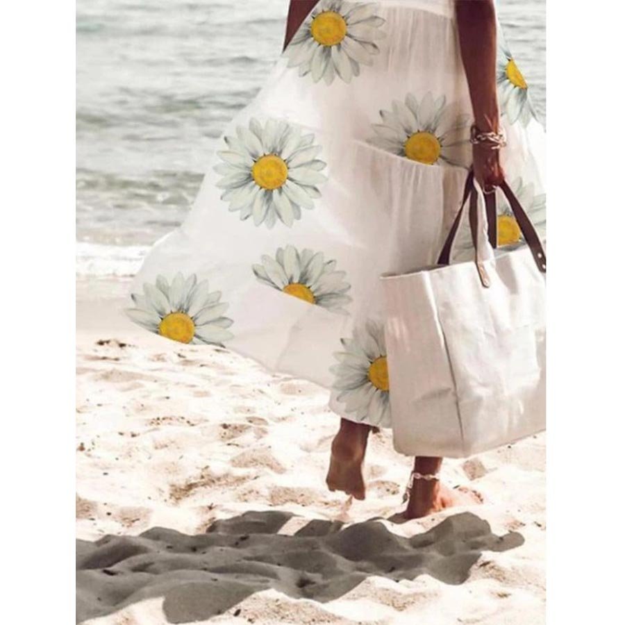 Daisy Print Women's Casual Short Sleeve Dress