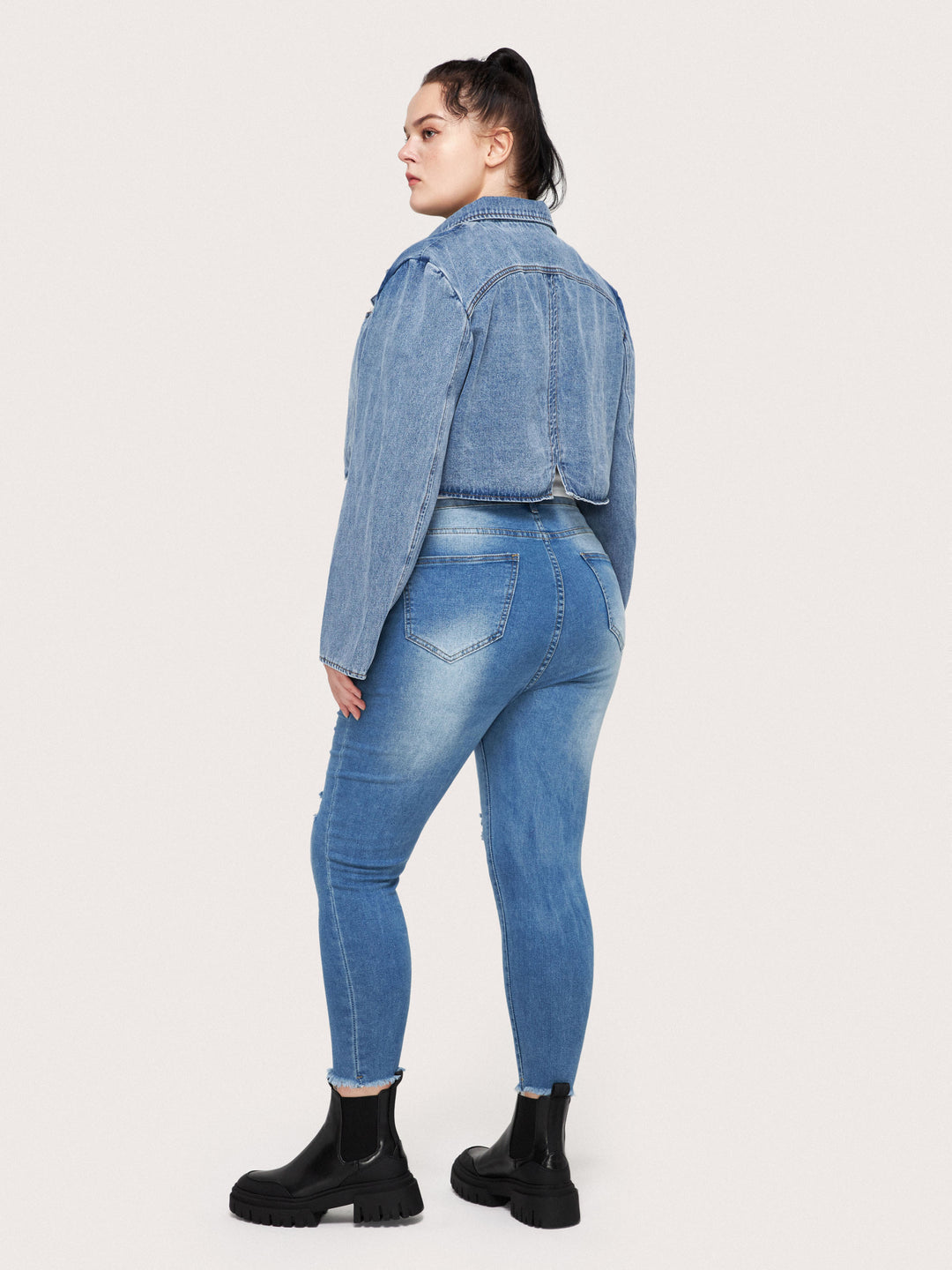 Curve&Plus Crop Denim Jacket