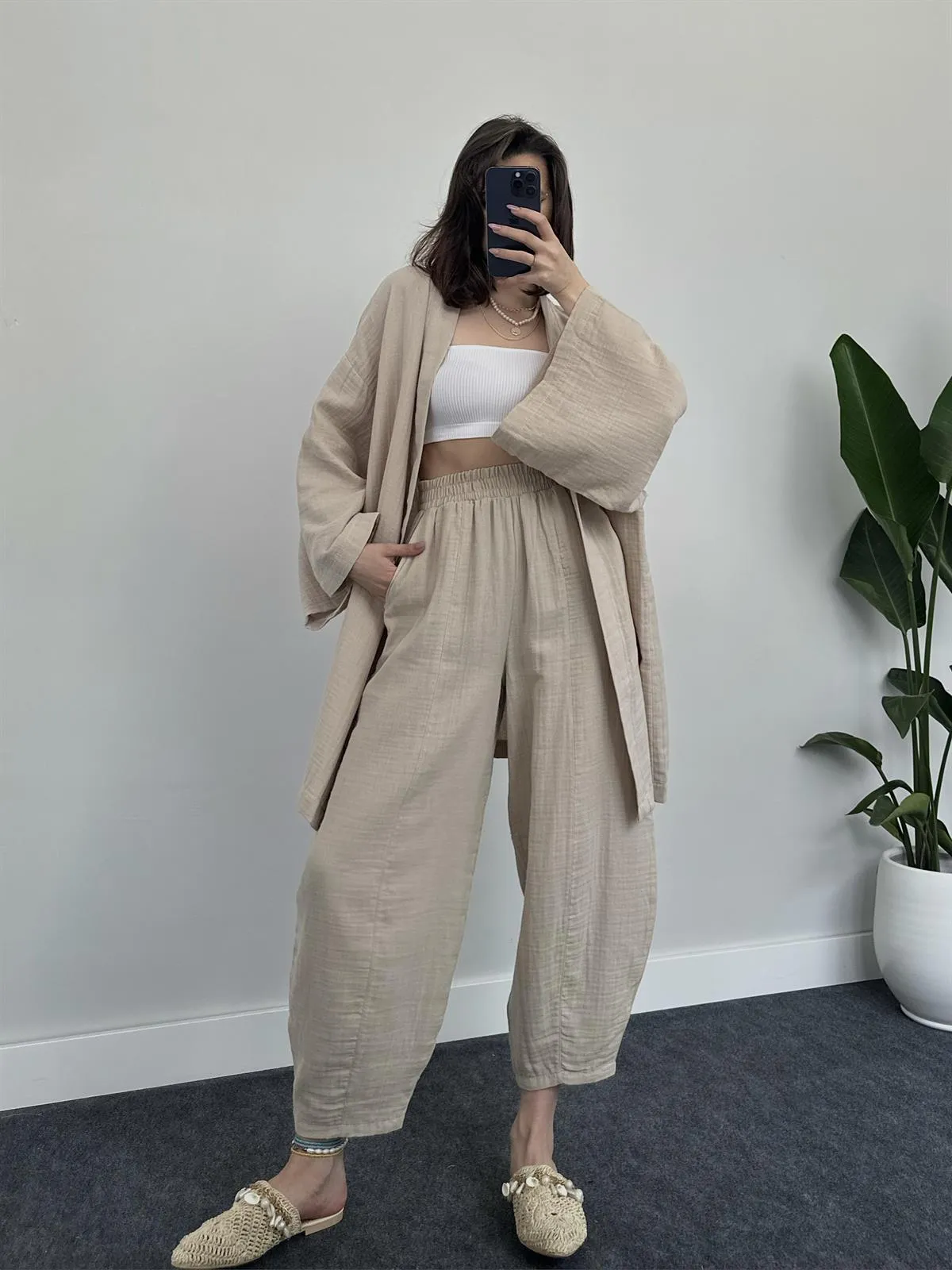 COMFORTABLE LOOSE KIMONO SET