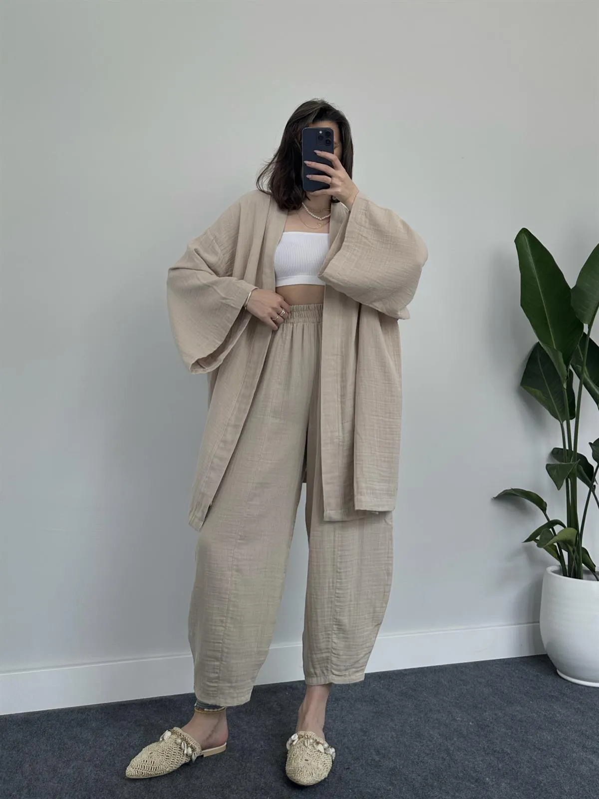 COMFORTABLE LOOSE KIMONO SET