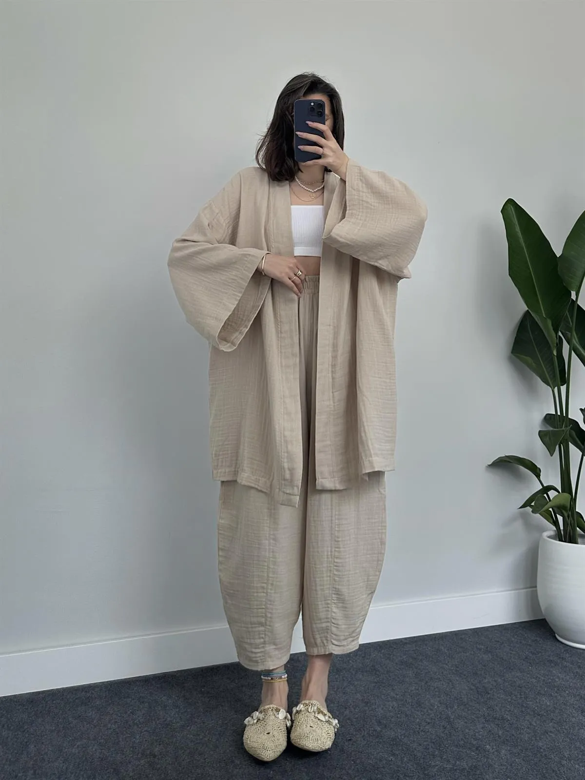 COMFORTABLE LOOSE KIMONO SET