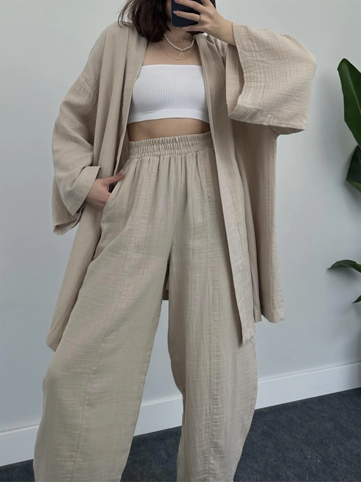 COMFORTABLE LOOSE KIMONO SET