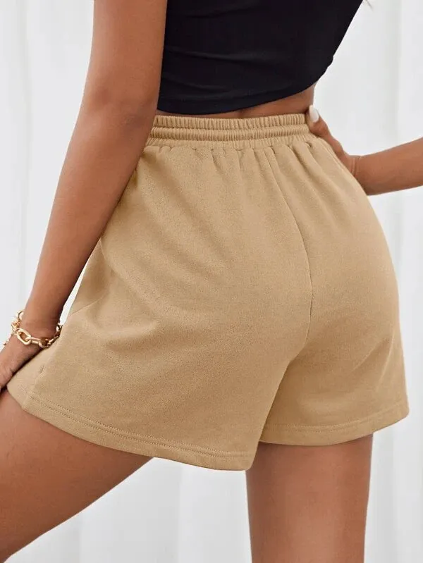 WOMEN'S CASUAL DRAWSTRING WAIST SPORT SHORTS
