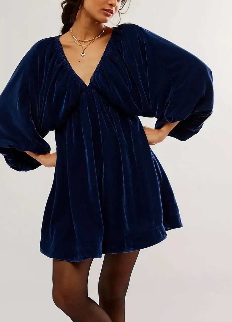 CHRISTMAS SALE 80% OFF ✨WOMEN'S V NECK VELVET DRESS(BUY 2 FREE SHIPPING)