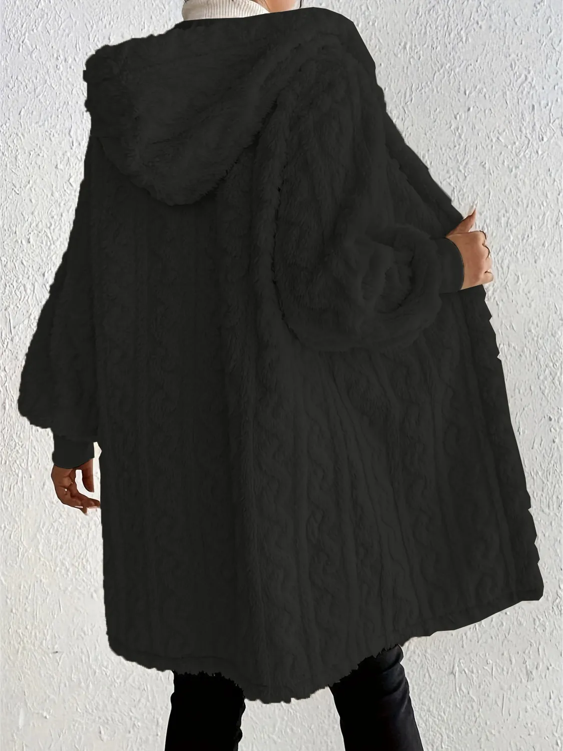 🔥🔥🔥🔥Plush Fleece Soft Midi-Length Jacket with Pockets