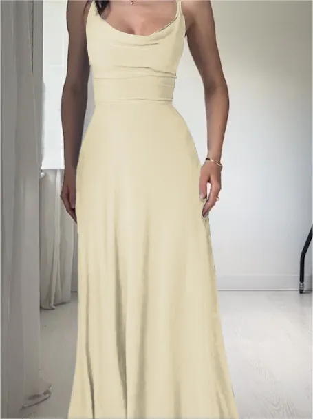 NEW DRAPE SUSPENDER DRESS WITH BUILT-IN BRA