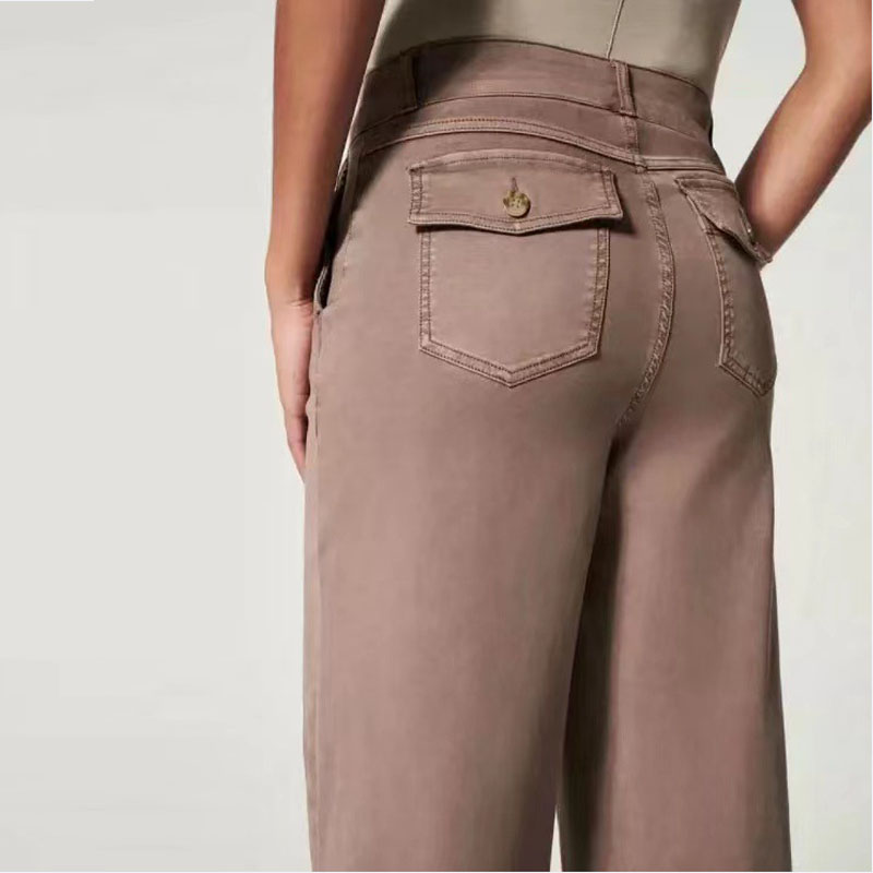 Spring/Summer 2023 New Straight Leg High Waist Casual Women's Pants (Maximum 4xl)