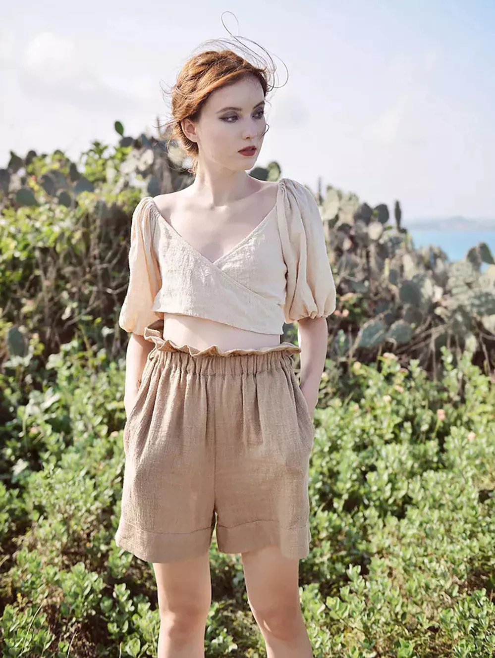 Women's short linen sets