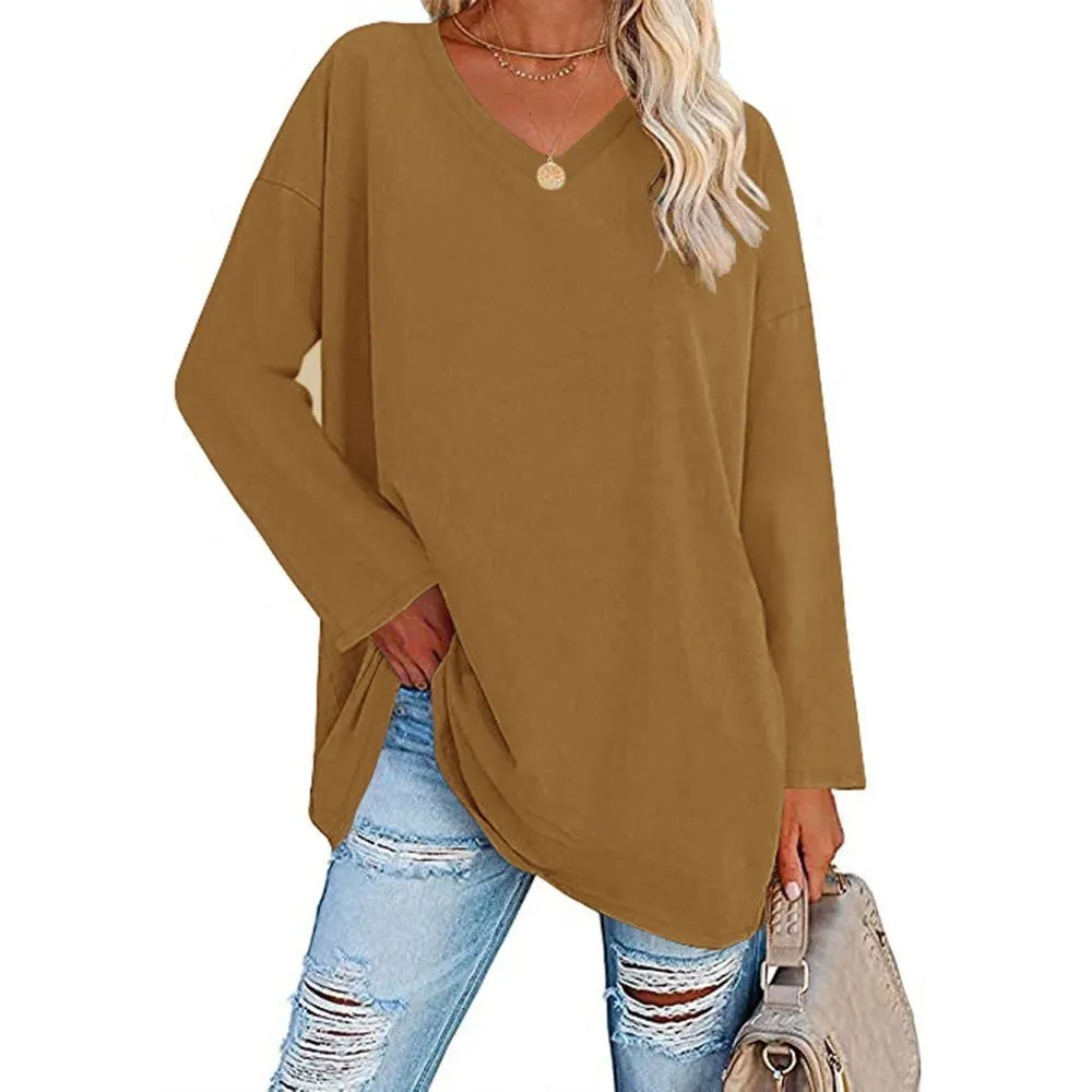 🔥🔥🔥🔥Women's Loose Long Sleeve Fashion V-neck Top
